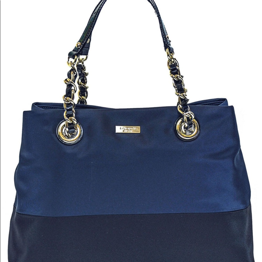 Kate Spade Black and Navy Colorblock Tote